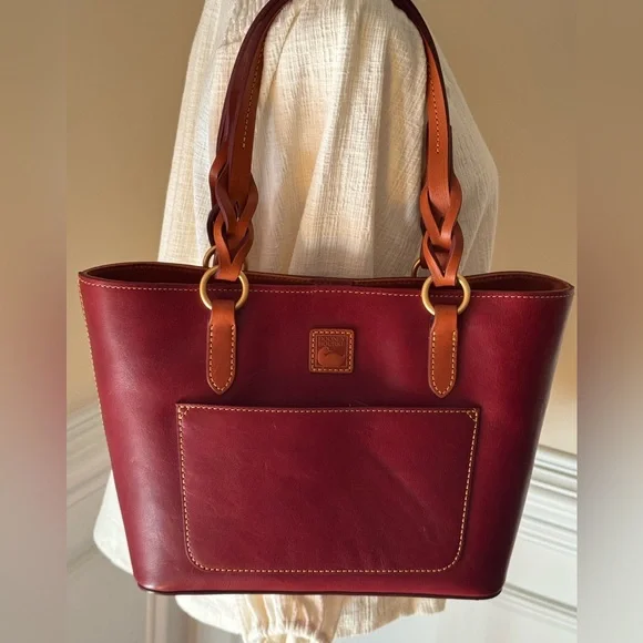 Dooney & Bourke Florentine Leather Bordeaux Gretchen Tote - Picture 7 of 9